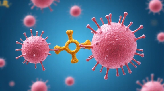 Grafika przedstawiająca cząsteczkę chromu i jej wpływ na komórki.