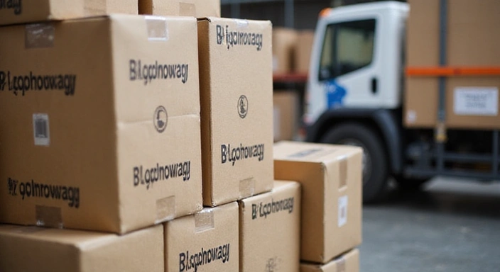 Paczki z produktami przygotowane do wysyłki